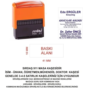 911 Isim Ünvan Kaşesi - Turuncu Makina