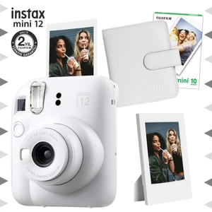 Instax Mini 12 Beyaz Fotoğraf Makinesi-10'lu Film-Çerçeve ve Kare Albüm SETI-FOTSI198-S4-10-KA-C