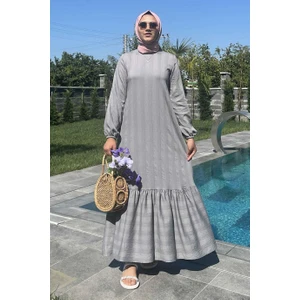 Rabia Şamlı Seda Gri Elbise