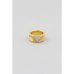 So CHIC Piramit'in Ihtişamı 18 Ayar Sarı Altın Kaplama Gümüş Yüzük