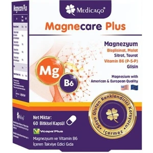 Medicago Magnecare Plus Magnezyum ve Vitamin B6 İçeren Takviye Edici Gıda 60 Bitkisel Kapsül