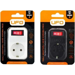 Akım Korumalı Tekli Anahtar Priz Siyah