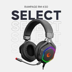 RM-K50 Select USB 7.1 RGB Mikrofonlu Kulaklık Siyah