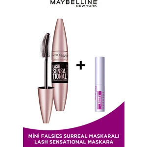 Maybelline New York Lash Sensational Yelpaze Etkili Intense Black Maskara Mini Falsies Surreal Maskara Hediyeli