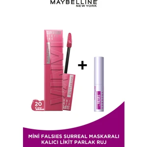 Maybelline New York Super Stay Vinyl Ink Likit Parlak Ruj 20 Coy Mini Falsies Surreal Maskara Li