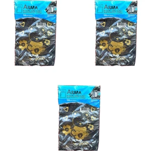 Baskılı Mini Blok Poşet Torba - No : 1 - 22X35 Cm. - Siyah - 100 Adetlik 3 Paket