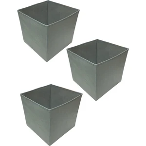 Balkan Room 3 Adet Gri Çok Amaçlı Dolap Düzenleyici Kutu Dekoratif Saklama Kutusu Raf Organizer Large (30X30X30CM)