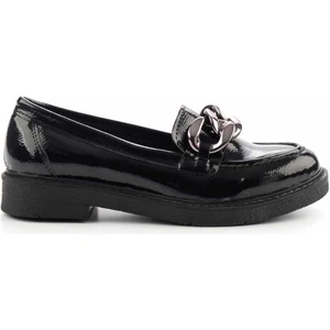 Siyah Kırışık Rugan  Kadın Loafer Ayakkabı K01257067008