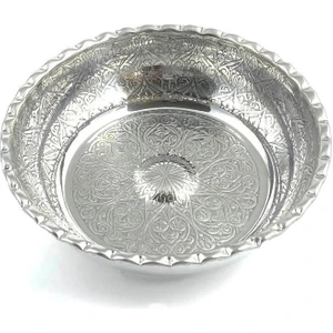 Tiesa Home El Işlemeli Alüminyum Hamam Tası Gri