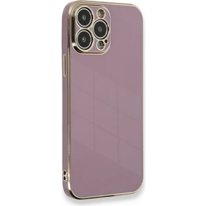Bilişim Aksesuar  iPhone 13 Pro Max Parlak Kenarlı Bark Silikon Kılıf - Mor