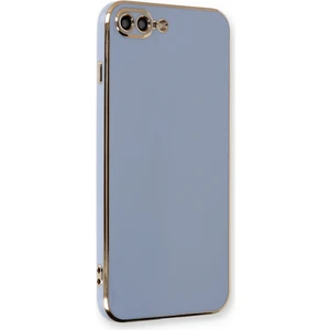Bilişim Aksesuar  iPhone 8 Plus Parlak Kenarlı Bark Silikon Kılıf - Mavi