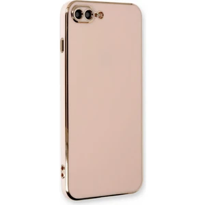 Bilişim Aksesuar  iPhone 7 Plus Parlak Kenarlı Bark Silikon Kılıf - Pembe