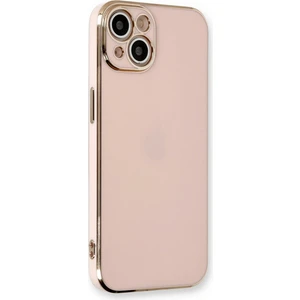Bilişim Aksesuar  iPhone 13 Parlak Kenarlı Bark Silikon Kılıf - Pembe