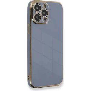 Bilişim Aksesuar  iPhone 13 Pro Parlak Kenarlı Bark Silikon Kılıf - Mavi