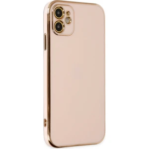 Bilişim Aksesuar  iPhone 12 Parlak Kenarlı Bark Silikon Kılıf - Pembe