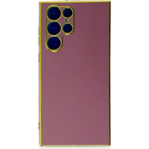 Bilişim Aksesuar  Samsung Galaxy S22 Ultra Parlak Kenarlı Bark Silikon Kılıf - Kırmızı