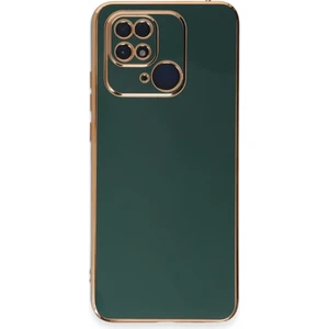 Bilişim Aksesuar  Xiaomi Poco C40 Parlak Kenarlı Bark Silikon Kılıf - Koyu Yeşil