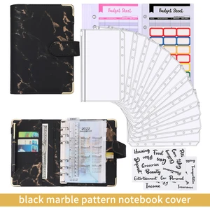 Silk Route A6 Mermer Doku Desenli Bütçe Bağlayıcı Pu Deri Defter (Yurt Dışından)