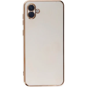 Samsung Galaxy A04E Parlak Kenarlı Lore Silikon Kapak - Beyaz