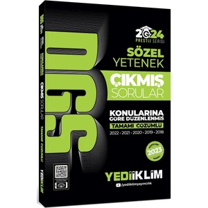 Yediiklim Yayınları 2024 ALES Sözel Yetenek Tamamı Çözümlü Konularına Göre Çıkmış Sorular