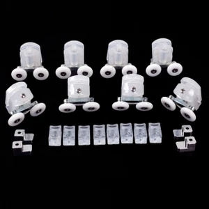 Glass Makro Duşakabin Tekerleği 8'li Cam Kabin Tekeri Rulman Şeffaf Plastik Gövdeli Çift Tekerlekli