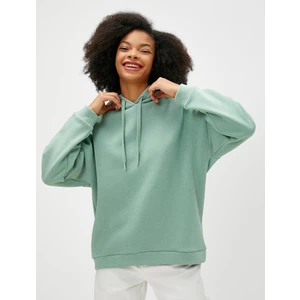 Basic Sweatshirt Kapüşonlu Uzun Kollu