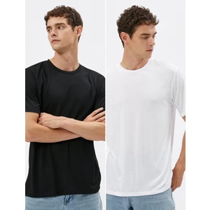 2'li Basic Tişört Seti Bisiklet Yaka Çok Renkli Kısa Kollu