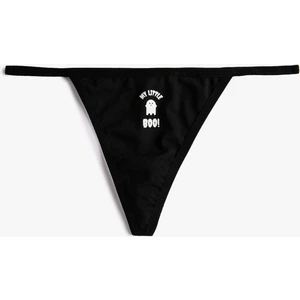 String Külot Slogan Baskılı Pamuklu