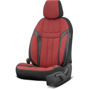 Swan Design Yüksek Kalite Keten-Noktalı Deri Detaylı Ekstra Destekli Universal Oto Koltuk Kılıfı Tam Set