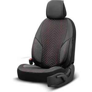 Advanced Design Özel Tasarım Premium Deri-Keten Ekstra Destekli Universal Oto Koltuk Kılıfı Tam Set