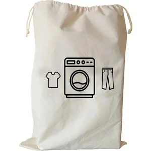 Feza Bagg Store Çamaşır Makinası Desenli Kanvas Çok Amaçlı Kirli Çamaşır Torbası 50X70 1 Adet