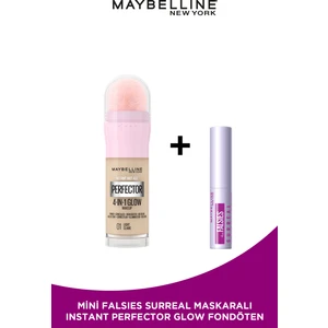 Maybelline New York Super Instant Perfector Glow 4 Etki 1 Arada Fondöten- 01 Light Mini Falsies Surreal Maskara Hediyeli