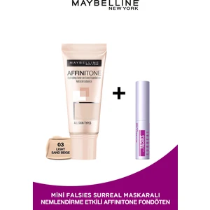 Maybelline New York Affinitone  Fondöten - 03 Light Sandbeige Mini Falsies Surreal Maskara Hediyeli