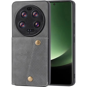 Lr Joyful Xiaomi 13 Ultra Kart Tutucu Kickstand Pu Deri Kaplamalı Tpu Şok Geçirmez Arka Kapak (Yurt Dışından)