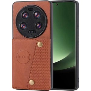 Lr Joyful Xiaomi 13 Ultra Kart Tutucu Kickstand Pu Deri Kaplamalı Tpu Şok Geçirmez Arka Kapak (Yurt Dışından)