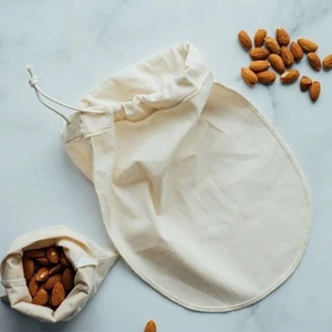 Feza Bagg Store Bitkisel Süt Torbası Organik Yoğurt Süzme Kesesi Yıkanabilir Keten Kese Natural Tekstil Sütbezi