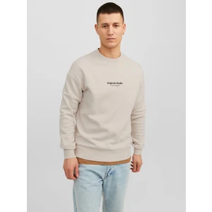Jack & Jones Jorvesterbro Sweat Crew Neck Noos Erkek Bej Sweatshirt 12241694-Moonb