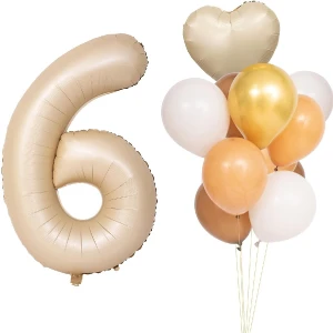 Yaş Krem Folyo Balon Gold Karamel Beyaz Balon Seti Doğum Günü Parti Seti
