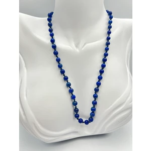 Gümüştel El Sanatları Doğal Taş Lapis Lazuli Taşı Kolye Aaa Kalite 6mm