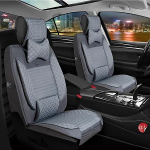 Fresh Start renault Clio 5 Uyumlu Lüks Deri Oto Koltuk Kılıfı 5'li Set Füme