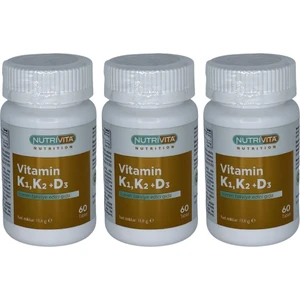 Nutrivita Nutrition Vitamin K1 Vitamin K2 Vitamin D3 Vitamini 3 x 60 Tablet