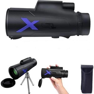 Monoküler Teleskop, 12X50 Yüksek Güçlü Hd Zoom Bak4 Prısm Su Geçirmez Monoküler, Akıllı Telefon Tutucusu ve Tripod Teleskop Teleskopu, Kuş Gözlemciliği Gezme Konseri Için (Siyah) (Yurt Dışından)