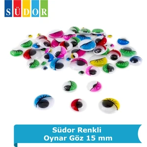 Renkli Oynar Göz 15 mm 10LU  Kod: Sdpul-21