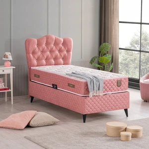 Rose İkili Set Tek Kişilik Baza Başlık Seti - Pembe