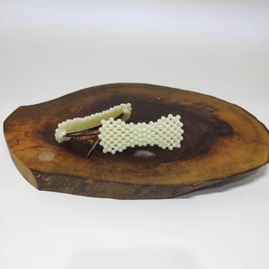 2 Adet Inci Fiyonk Tasarımlı Çıt Çıt Toka Beyaz Incili Kelebek Toka