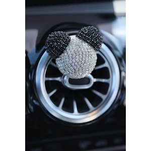 Panda Koku Gümüş Taş Kulakları Siyah Taş & Bagetsiz Taş