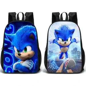 Sonic Temalı Çift Taraflı Öğrenci Sırt Çantası - Açık Mavi (Yurt Dışından)
