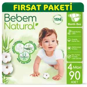 Bebem Natural Bebek Bezi 4 Beden Maxi Fırsat Paketi 90 Adet