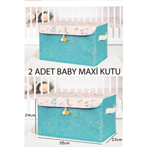 2 Adet Baby Çok Amaçlı Kapaklı Kutu Düzenleyici Maxi