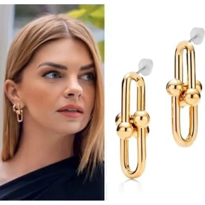 Altın Kaplama Tiffany Sallantılı Küpe